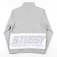 Stussy Nylon Panel Mockneck Sweatshirt - Grey Heather thumbnail