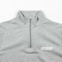 Stussy Nylon Panel Mockneck Sweatshirt - Grey Heather thumbnail