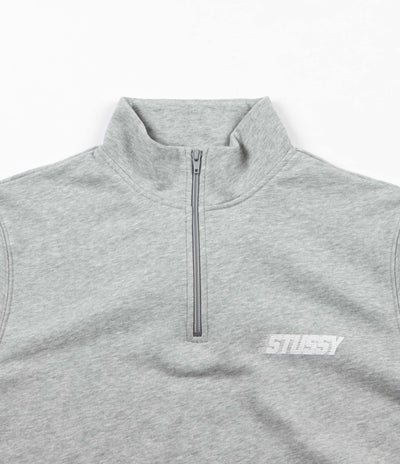 Stussy Nylon Panel Mockneck Sweatshirt - Grey Heather