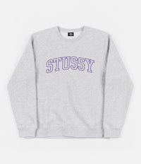Stussy Outline Applique Crewneck Sweatshirt - Ash Heather