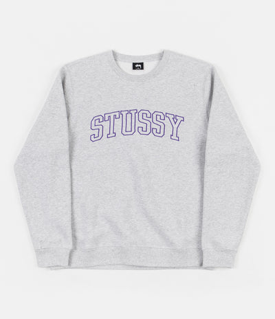 Stussy Outline Applique Crewneck Sweatshirt - Ash Heather