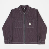 Stussy Overdyed Hickory Zip Shirt - Purple thumbnail