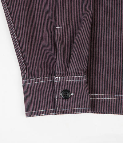 Stussy Overdyed Hickory Zip Shirt - Purple