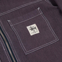 Stussy Overdyed Hickory Zip Shirt - Purple thumbnail
