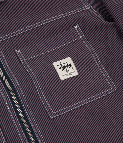 Stussy Overdyed Hickory Zip Shirt - Purple