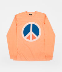 Stussy Peace Pigment Dyed Long Sleeve T-Shirt - Coral