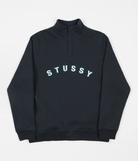 Stussy Quarter Zip Mock Neck Sweatshirt - Black