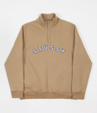 Stussy Quarter Zip Mock Neck Sweatshirt - Tan | Flatspot