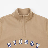 Stussy Quarter Zip Mock Neck Sweatshirt - Tan thumbnail
