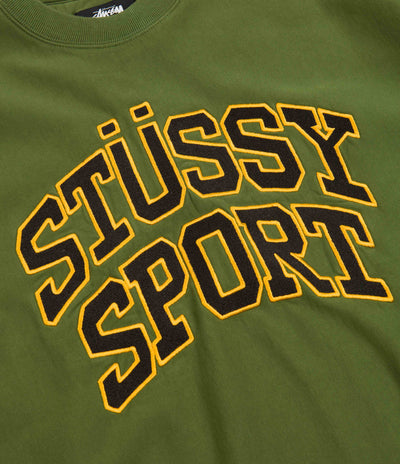 Stussy Relaxed Oversized Crewneck Sweatshirt - Green | Flatspot