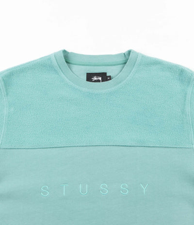 Stussy Reverse Fleece Panel Crewneck Sweatshirt - Green