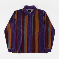 Stussy Roland Stripe Full Zip Jacket - Purple thumbnail
