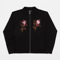Stussy Rose Thorn Long Sleeve Zip Sweater - Black thumbnail