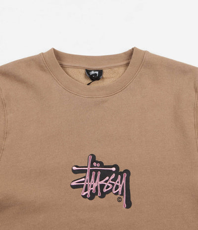 Stussy Shadow Stock Applique Crewneck Sweatshirt - Light Brown