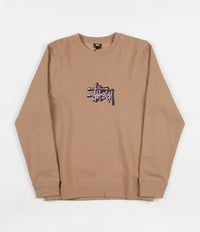 Stussy Shadow Stock Applique Crewneck Sweatshirt - Light Brown