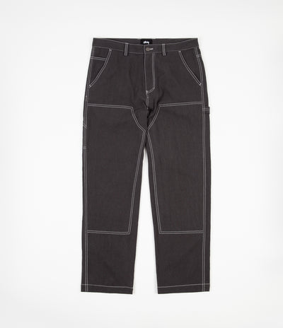 Stussy Solid Linen Work Pants - Charcoal