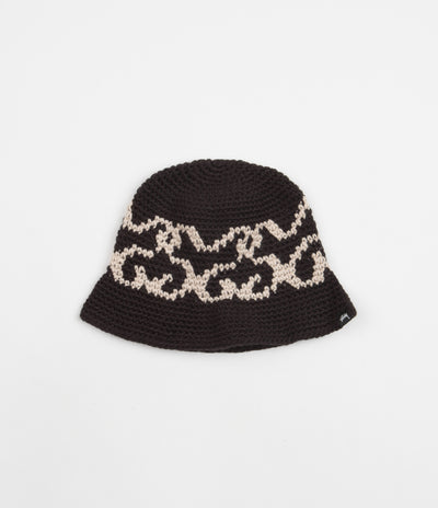 帽子 Stussy Swirl Knit Bucket Hat Black Stussy - BLACK SWIRLY S KNIT BUCKET HAT – LE LABO STORE