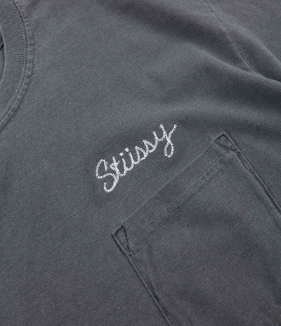 Stussy Stitch Pigment Dyed Pocket T-Shirt - Black