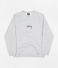 Stussy Stock Applique Crewneck Sweatshirt - Grey Heather