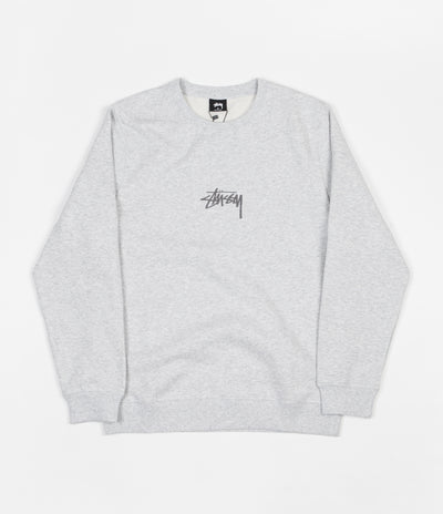 Stussy Stock Applique Crewneck Sweatshirt - Grey Heather