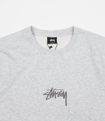 Stussy Stock Applique Crewneck Sweatshirt - Grey Heather