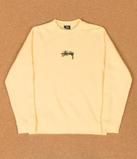 Stussy Stock Crewneck Sweatshirt - Pale Yellow