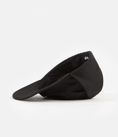 Stussy Stock Ear Flap Camp Cap in Black