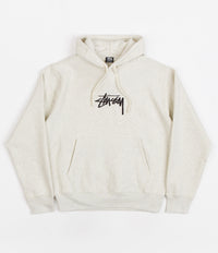 Stussy Stock Logo Applique Hoodie - Ash Heather