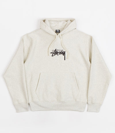 Stussy Stock Logo Applique Hoodie - Ash Heather