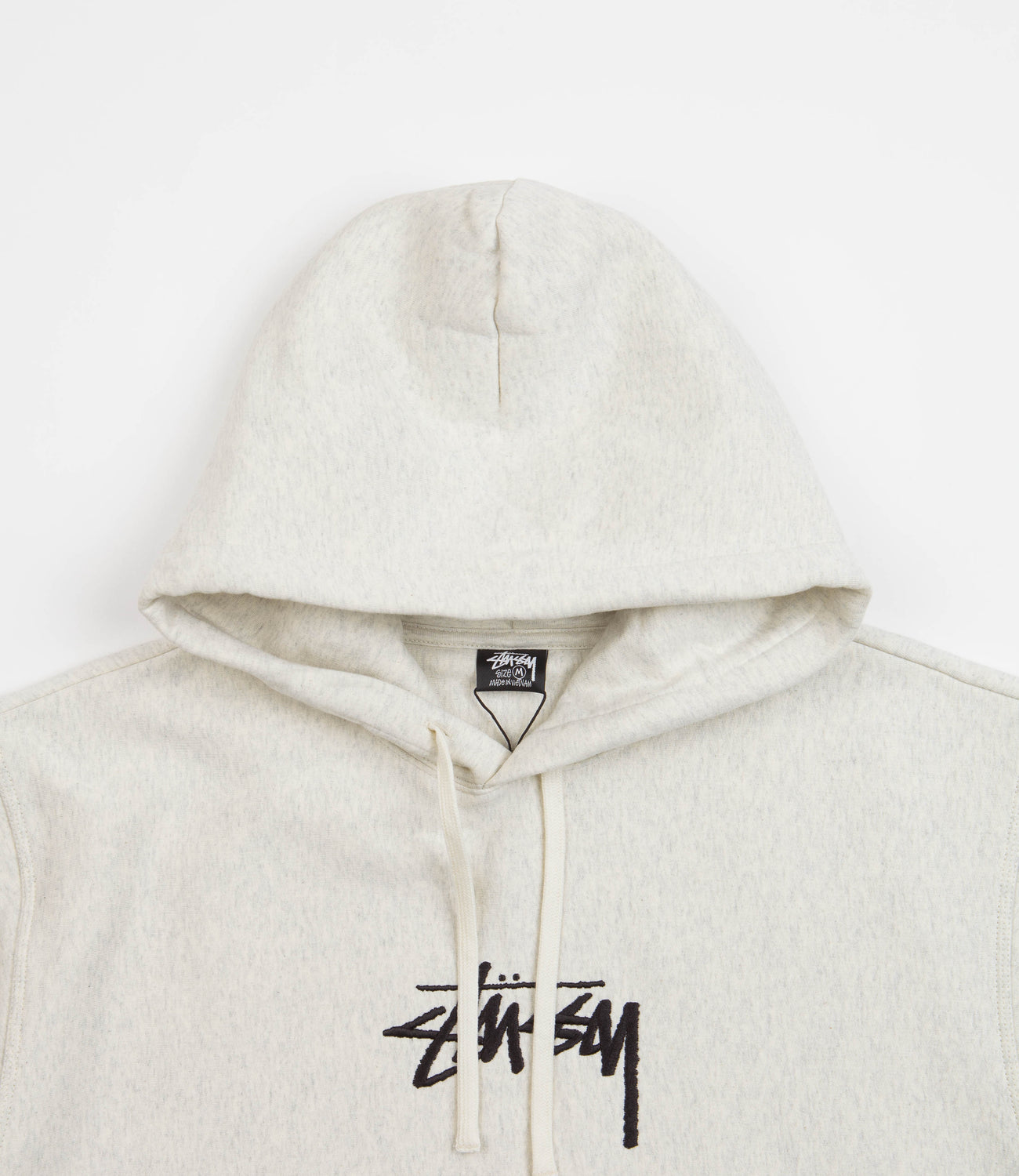 Stussy Stock Logo Applique Hoodie - Ash Heather | Flatspot