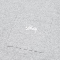 Stussy Stock Logo Pocket T-Shirt - Grey Heather B12B thumbnail