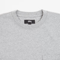 Stussy Stock Logo Pocket T-Shirt - Grey Heather B12B thumbnail