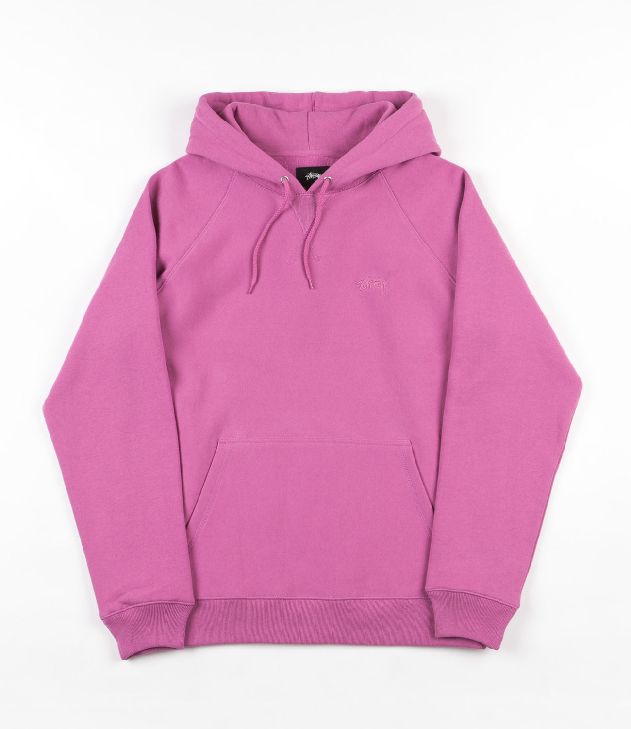 Stussy Stock Raglan Hooded Sweatshirt - Pink | Flatspot