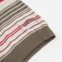 Stussy Stripe Knit Polo Shirt - Olive thumbnail