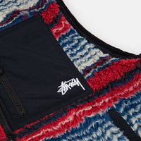Stussy Striped Sherpa Vest - Multicolour thumbnail