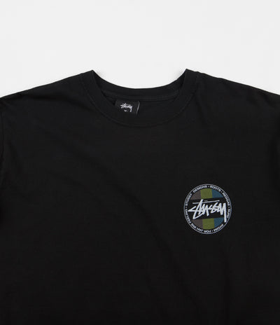 Stussy Surf Dot Pigment Dyed Long Sleeve T-Shirt - Black
