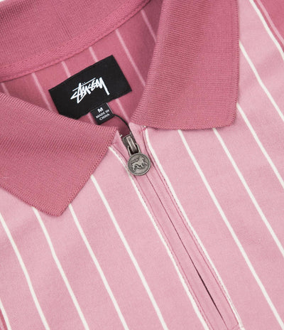 Stussy Tivoli Stripe Polo Shirt - Maroon