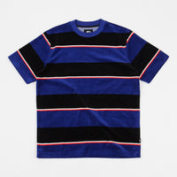 Stussy Velour Stripe T-Shirt - Blue thumbnail