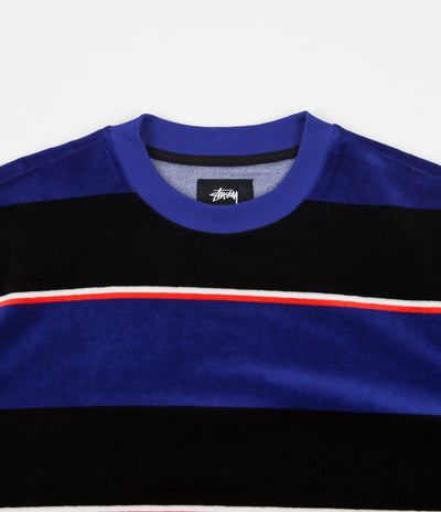 Stussy Velour Stripe T-Shirt - Blue