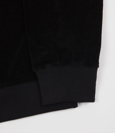 Stussy Velour Zip Mock Neck Sweatshirt - Black