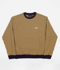 Stussy Vertical Dot Striped Crewneck Sweatshirt - Navy