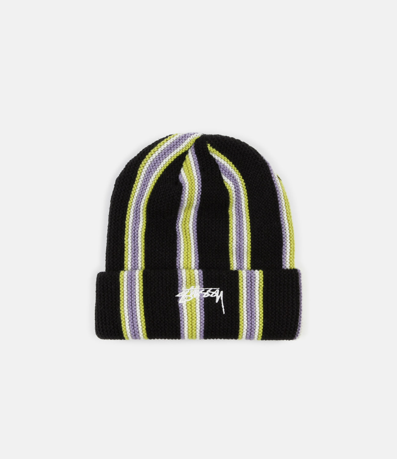 Stussy Vertical Stripe Cuff Beanie - Black | Flatspot