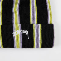 Stussy Vertical Stripe Cuff Beanie - Black thumbnail