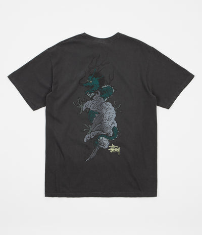 Stussy Wave Dragon Pigment Dyed T-Shirt - Black
