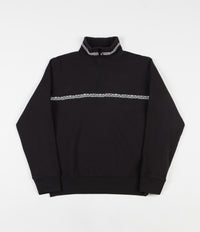Stussy Woven Tape Mock Neck Sweatshirt Black Flatspot