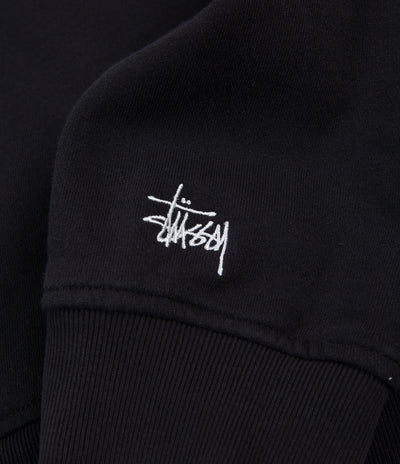 Stussy Woven Tape Mock Neck Sweatshirt - Black