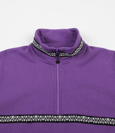 Stussy Woven Tape Mock Neck Sweatshirt - Purple