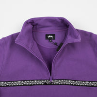Stussy Woven Tape Mock Neck Sweatshirt - Purple thumbnail