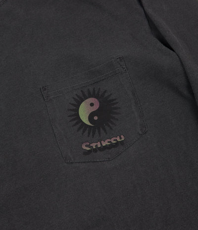 Stussy Yang Sun Pigment Dyed Pocket Long Sleeve T-Shirt - Black