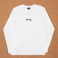 Stussy Smooth Stock Embroidered Long Sleeve T-Shirt - White thumbnail